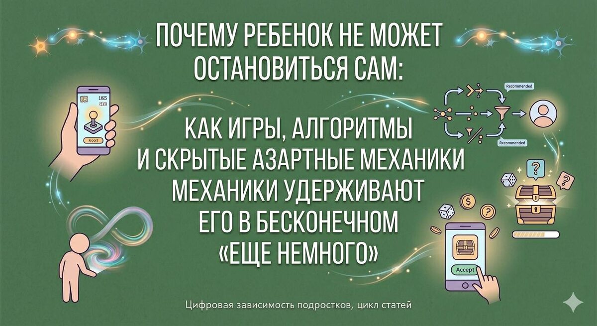 Ремиссия: почему ребенок не может остановиться сам: как игры, алгоритмы и скрытые азартные механики удерживают его в бесконечном «еще немного»